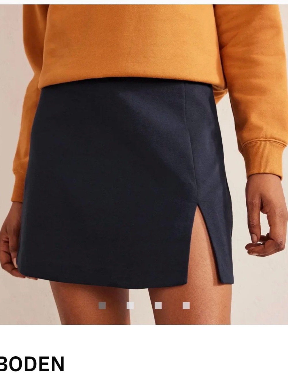 Boden Black Stretch Mini Skirt with Side Slit